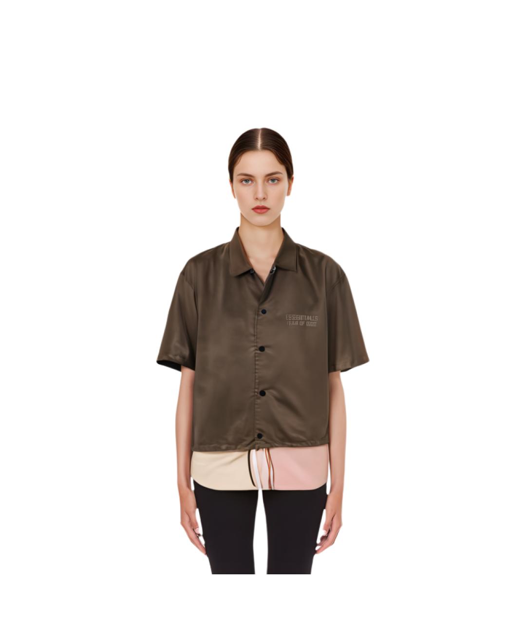 FEAR OF GOD ESSENTIALS Коричневая полиамидовая рубашка, фото 4