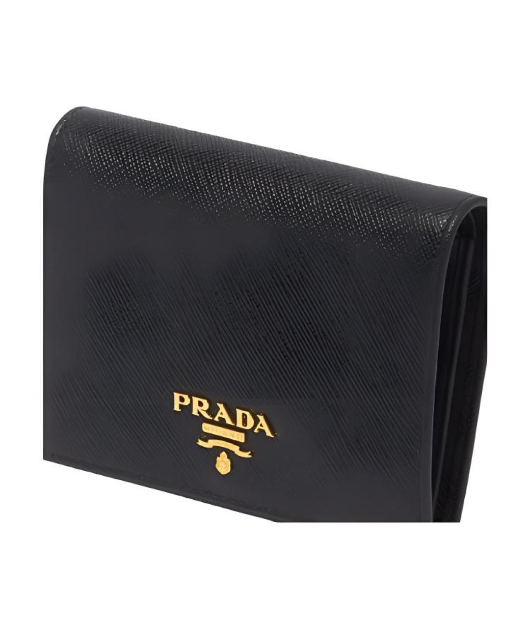 PRADA Черный кожаный кошелек, фото 4