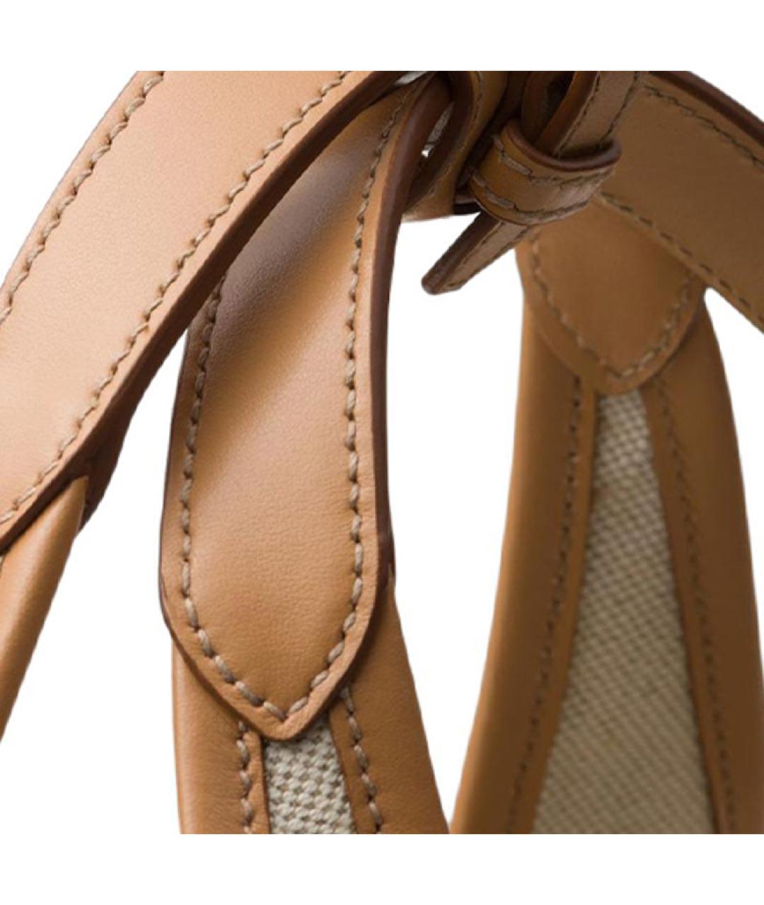 PRADA Бежевая тканевая сумка через плечо, фото 6