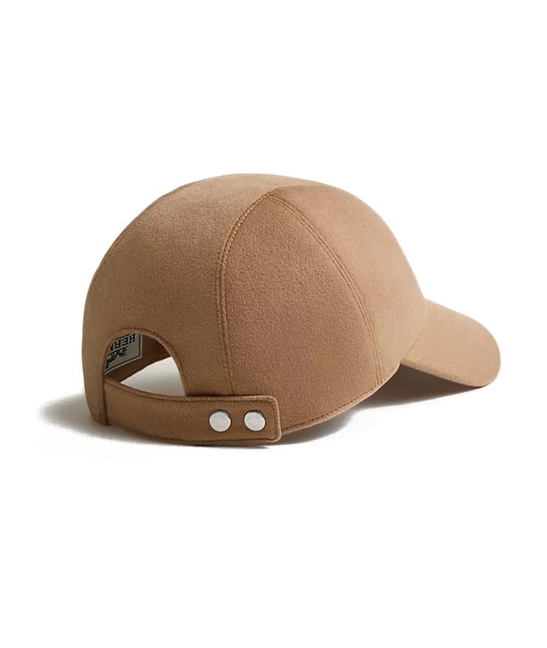 HERMES Бежевая кашемировая кепка, фото 2