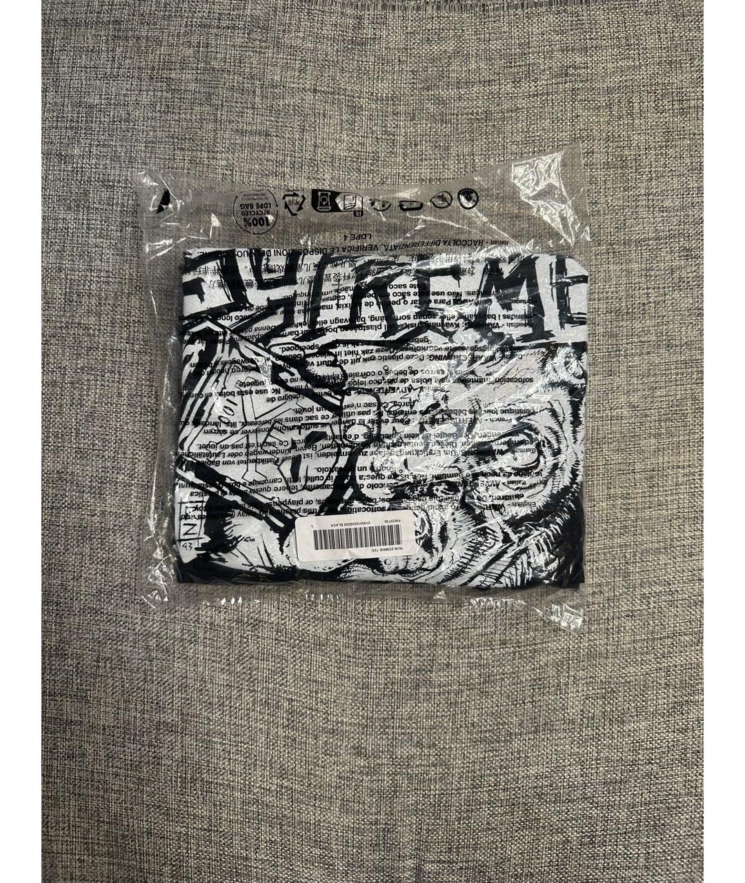 SUPREME Черная хлопковая футболка, фото 5