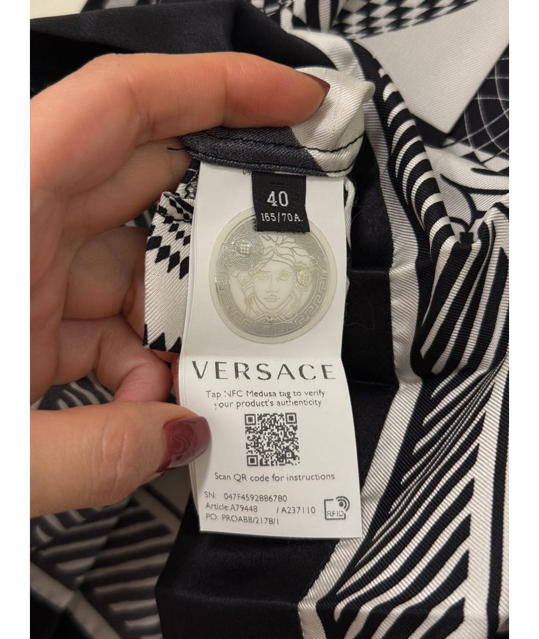 VERSACE Мульти шелковая юбка мини, фото 4