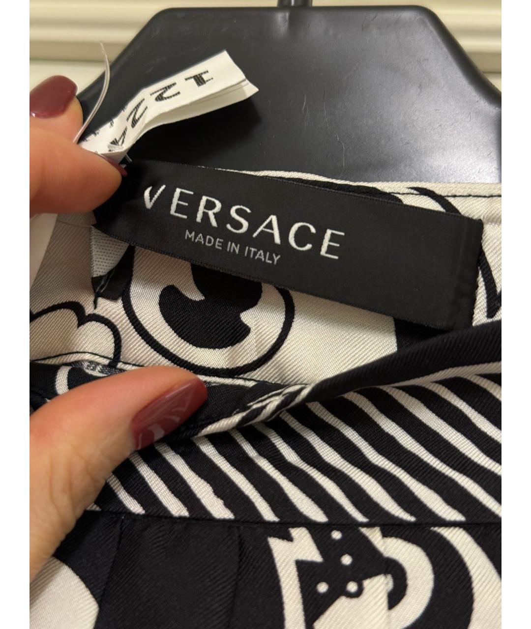 VERSACE Мульти шелковая юбка мини, фото 7