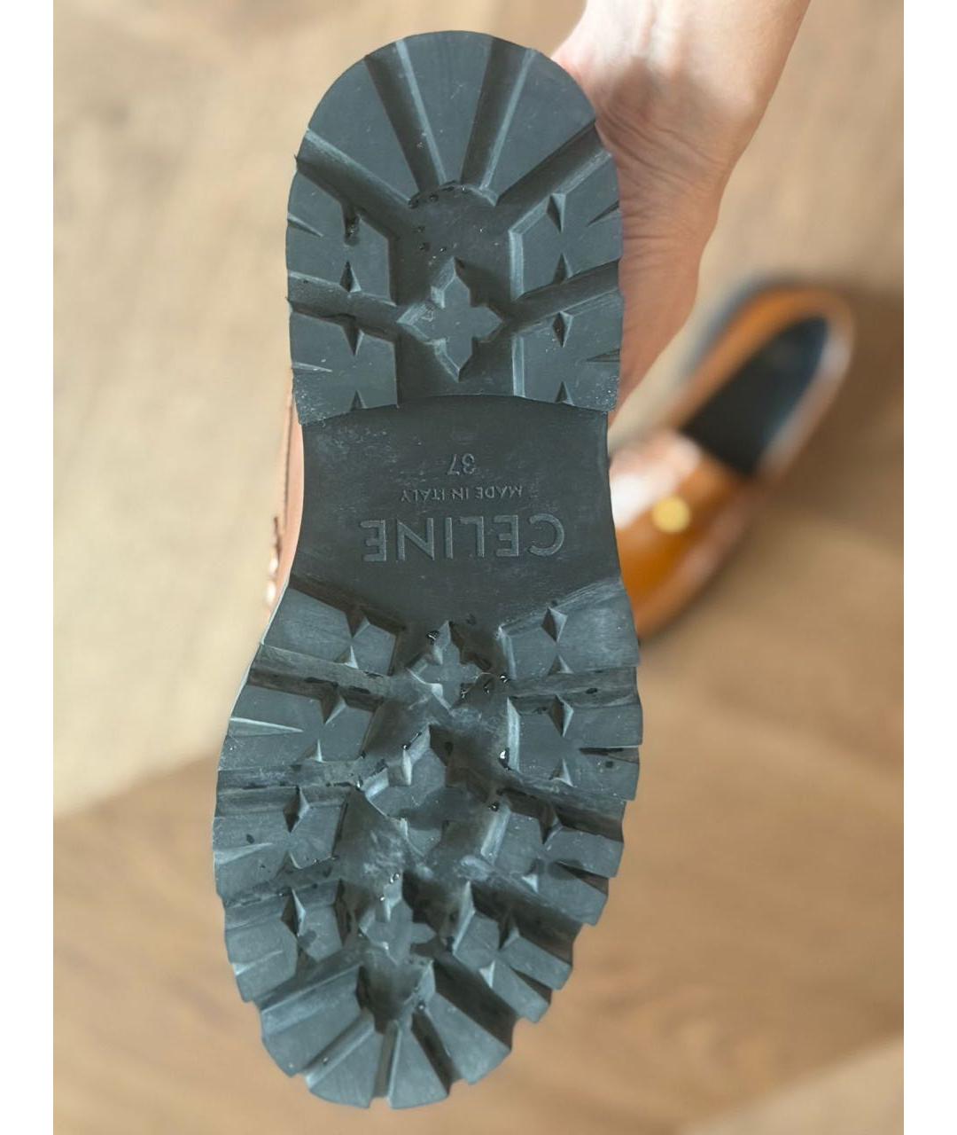 CELINE Коричневые кожаные лоферы, фото 5