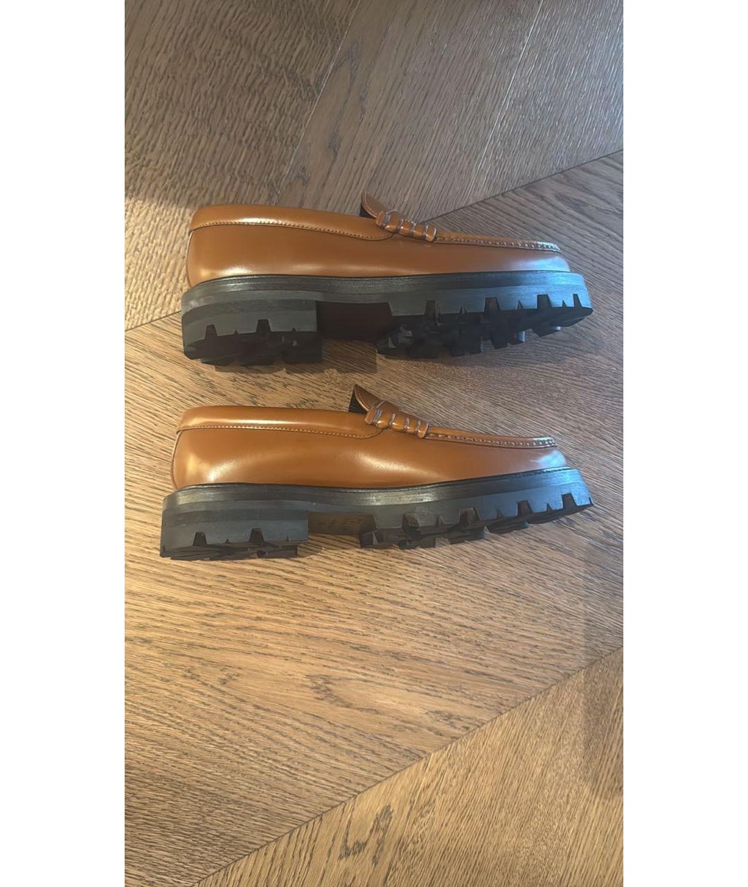 CELINE Коричневые кожаные лоферы, фото 6