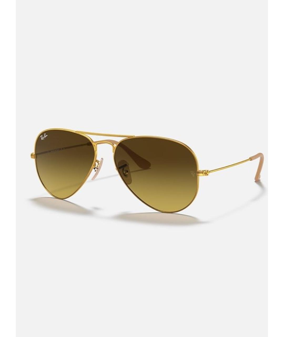 RAY BAN Золотые металлические солнцезащитные очки, фото 6
