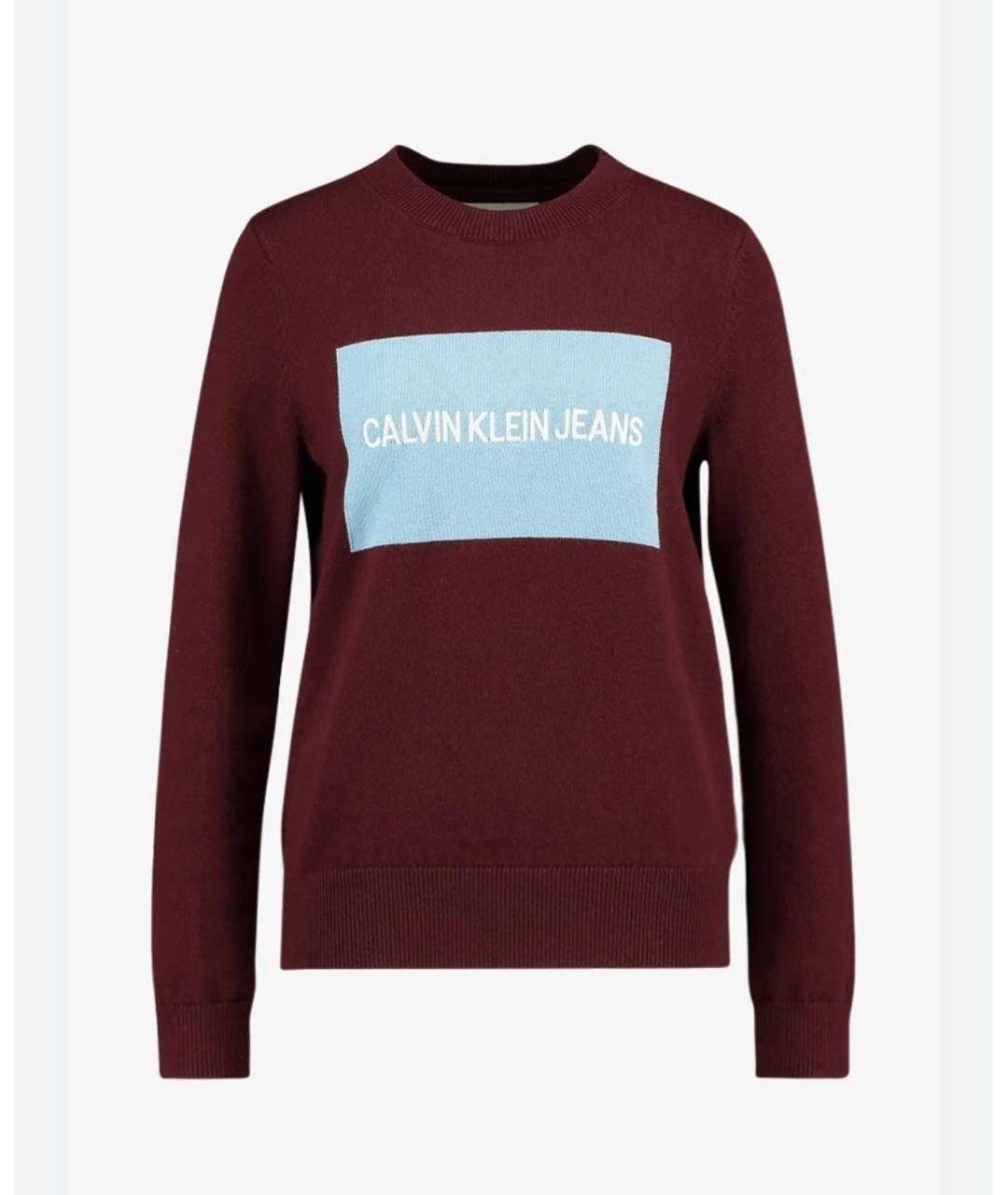 CALVIN KLEIN JEANS Бордовый хлопковый джемпер / свитер, фото 4