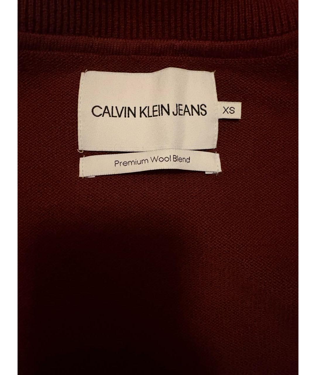 CALVIN KLEIN JEANS Бордовый хлопковый джемпер / свитер, фото 3