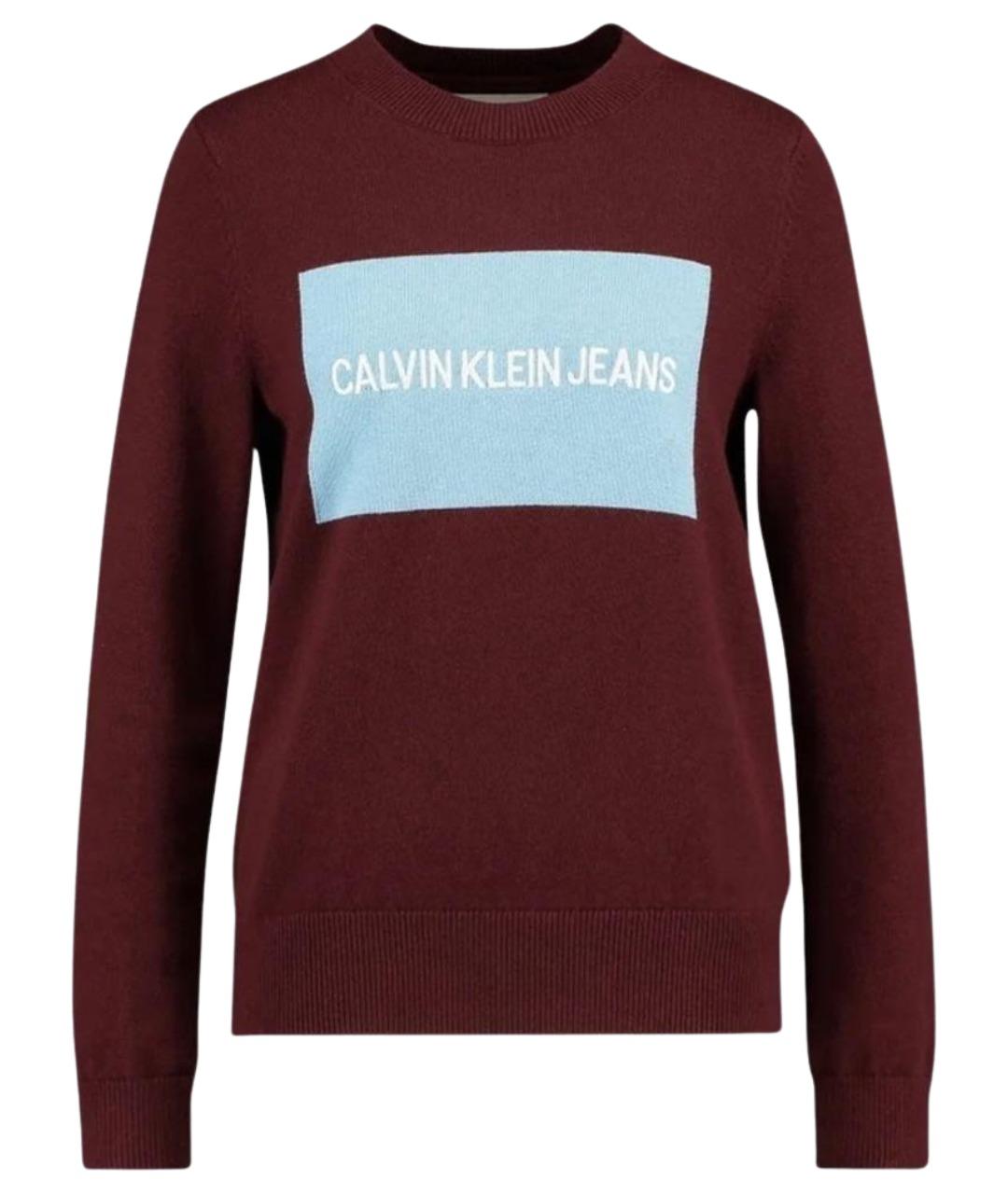 CALVIN KLEIN JEANS Бордовый хлопковый джемпер / свитер, фото 1