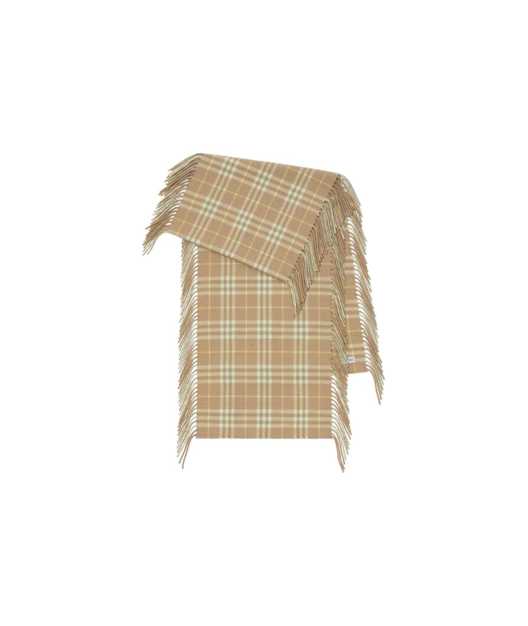 BURBERRY Коричневый кашемировый шарф, фото 1