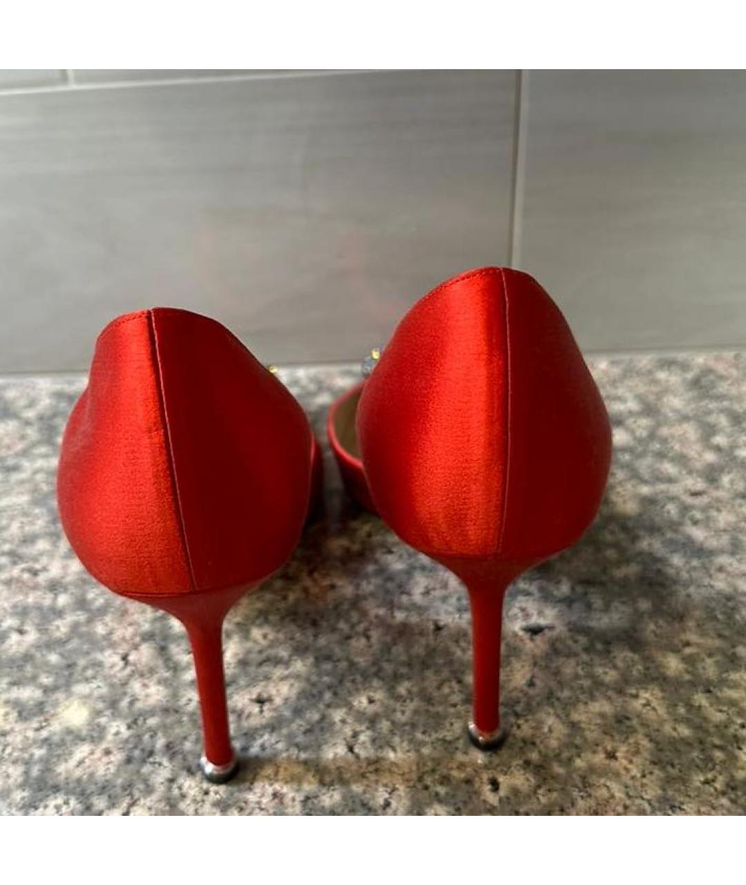 MANOLO BLAHNIK Красные текстильные туфли, фото 3