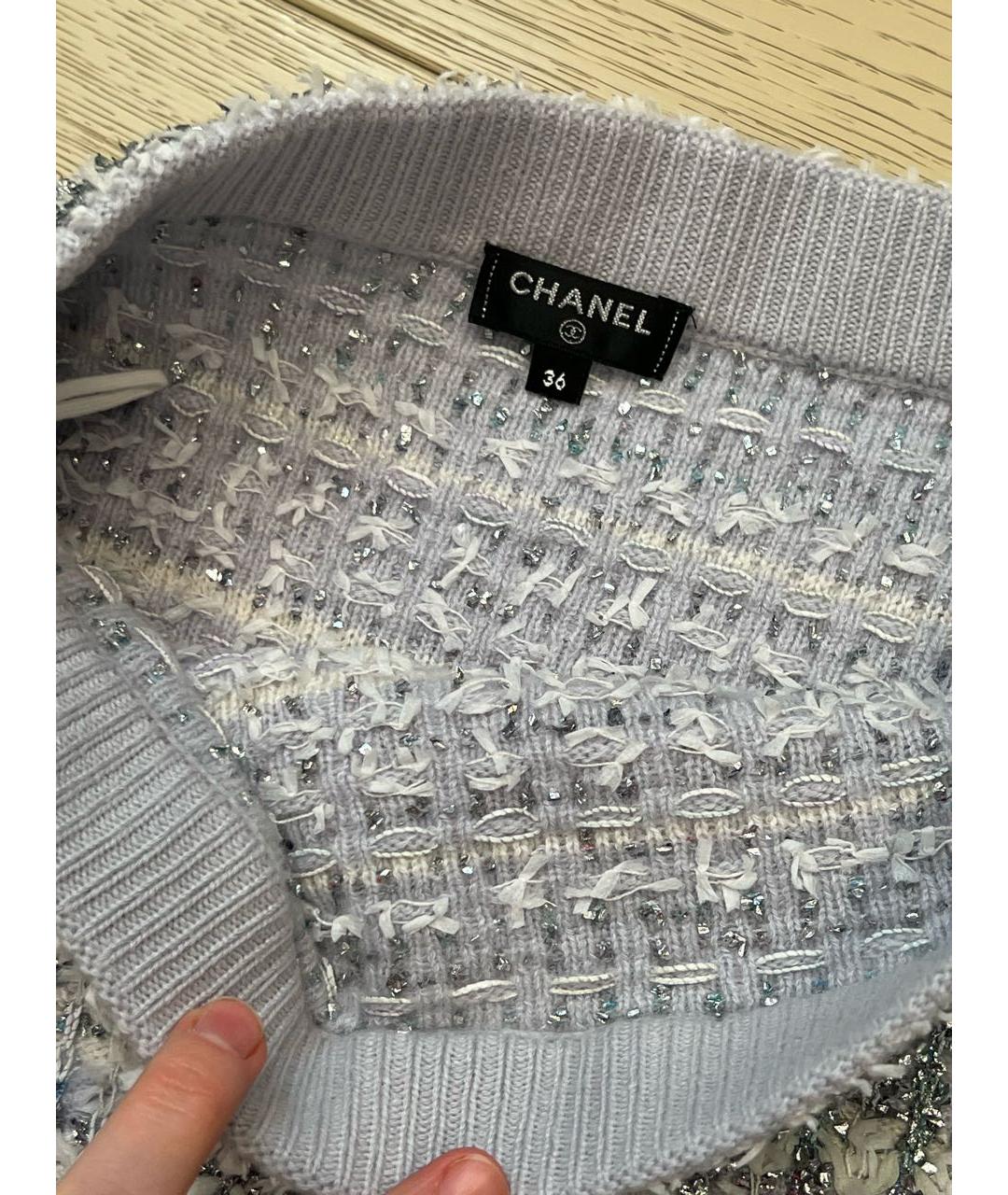 CHANEL Серебряная юбка мини, фото 4