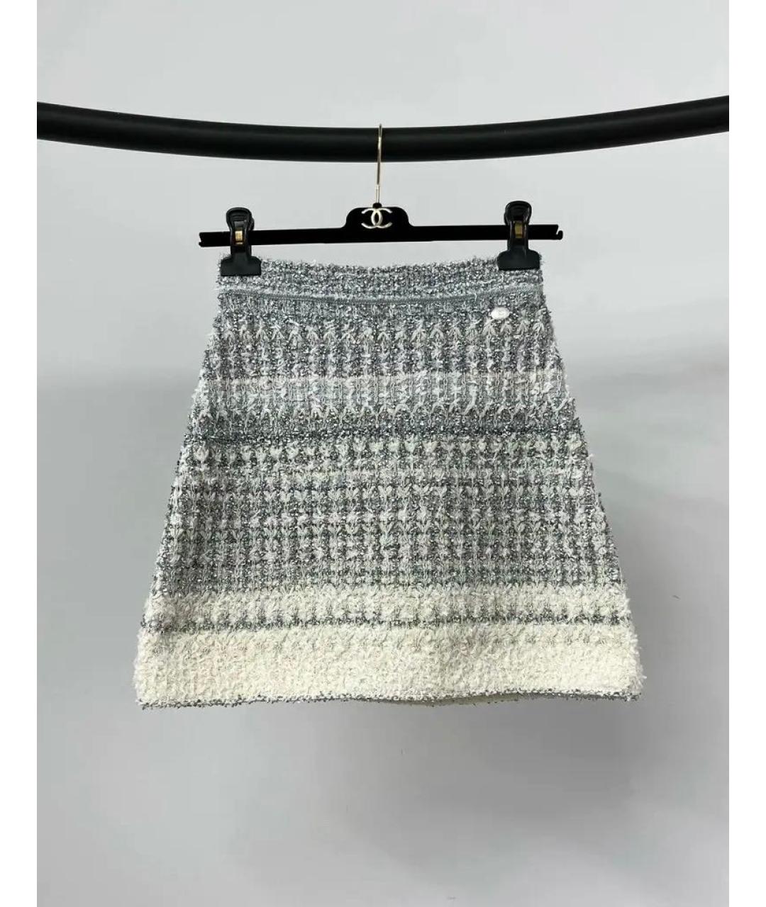 CHANEL Серебряная юбка мини, фото 9
