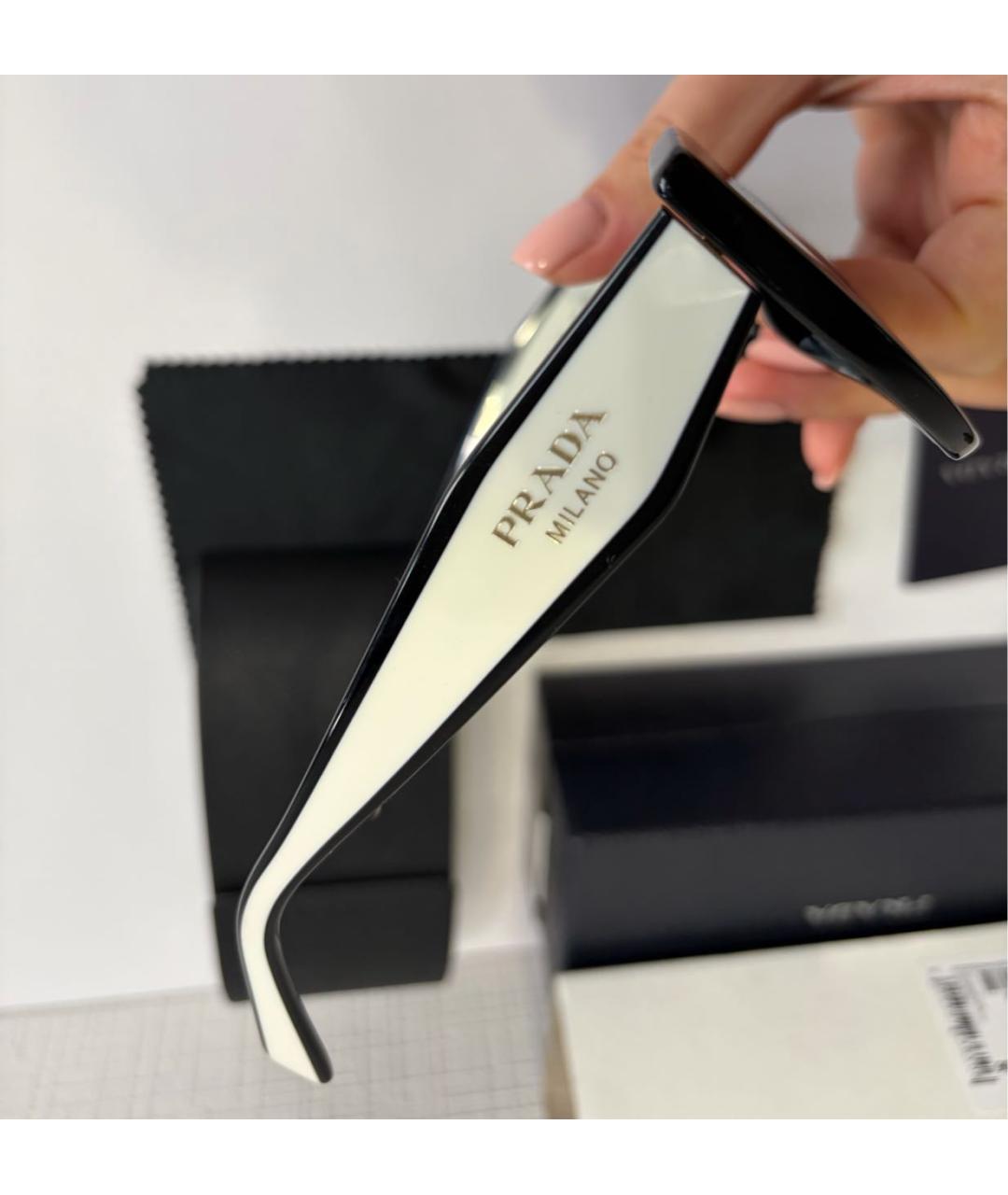 PRADA Черные пластиковые солнцезащитные очки, фото 4