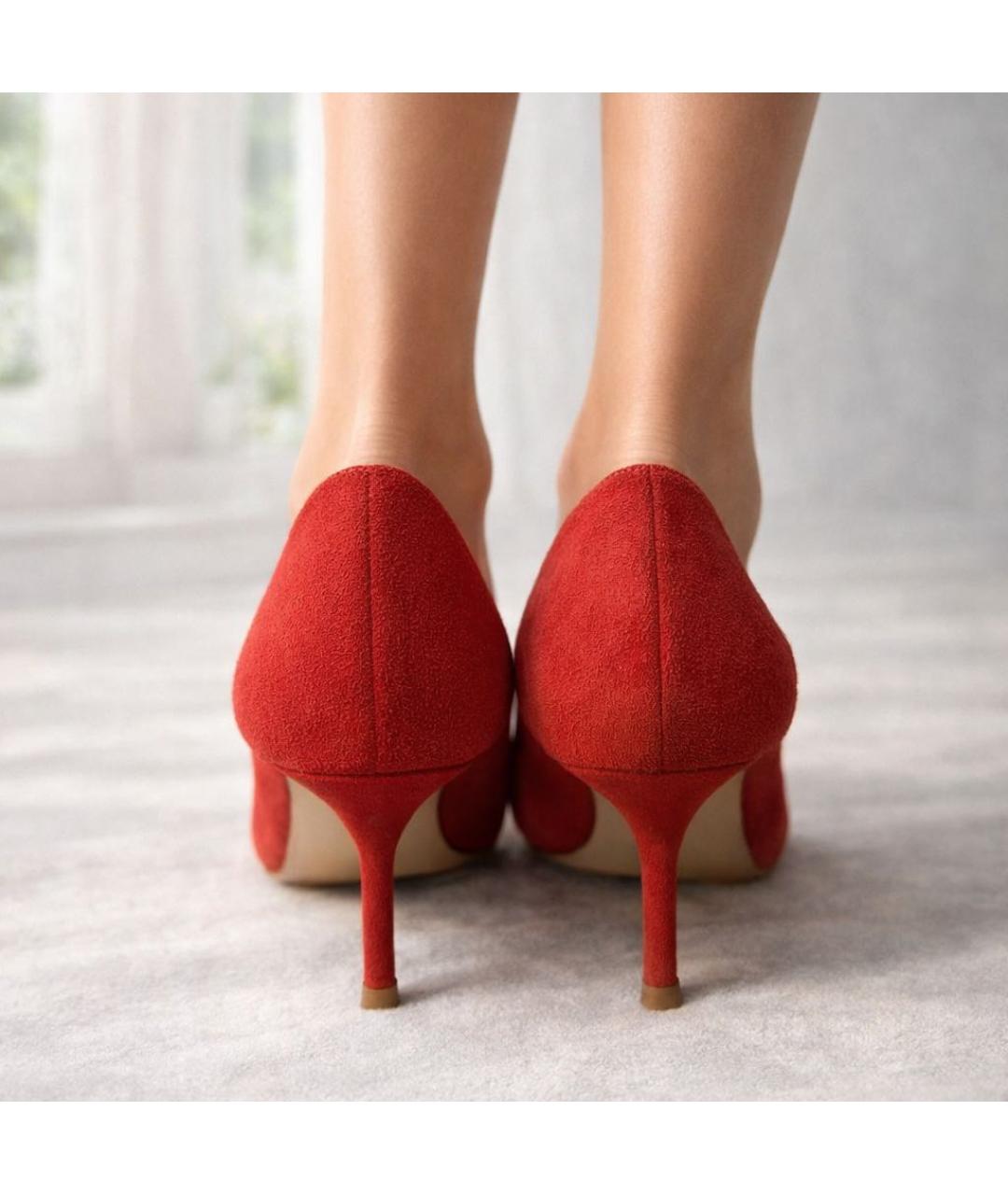 CAROLINA HERRERA Красные замшевые туфли, фото 4