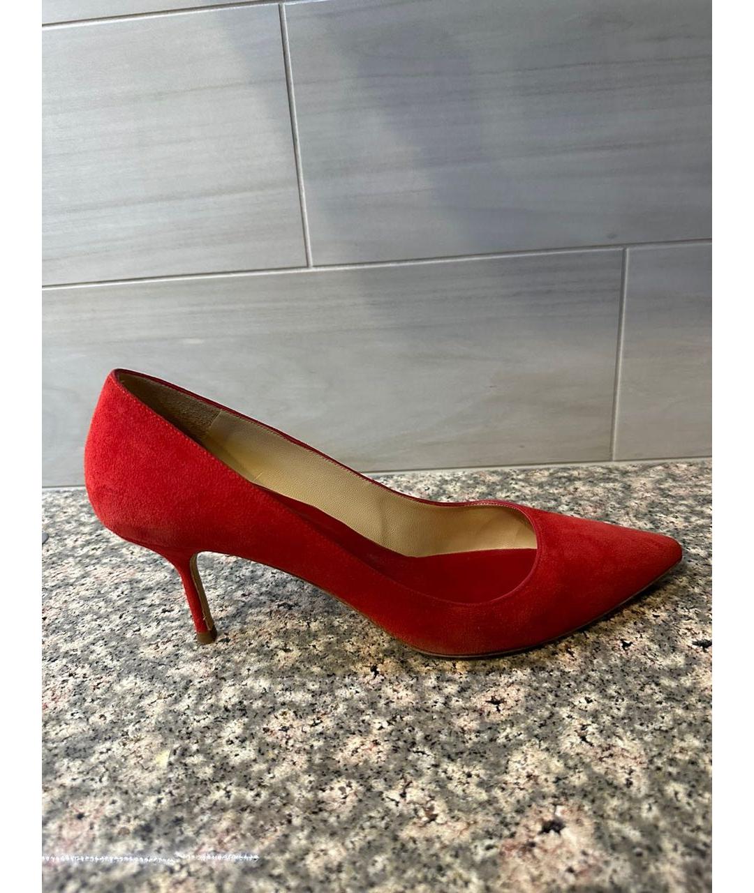 CAROLINA HERRERA Красные замшевые туфли, фото 6