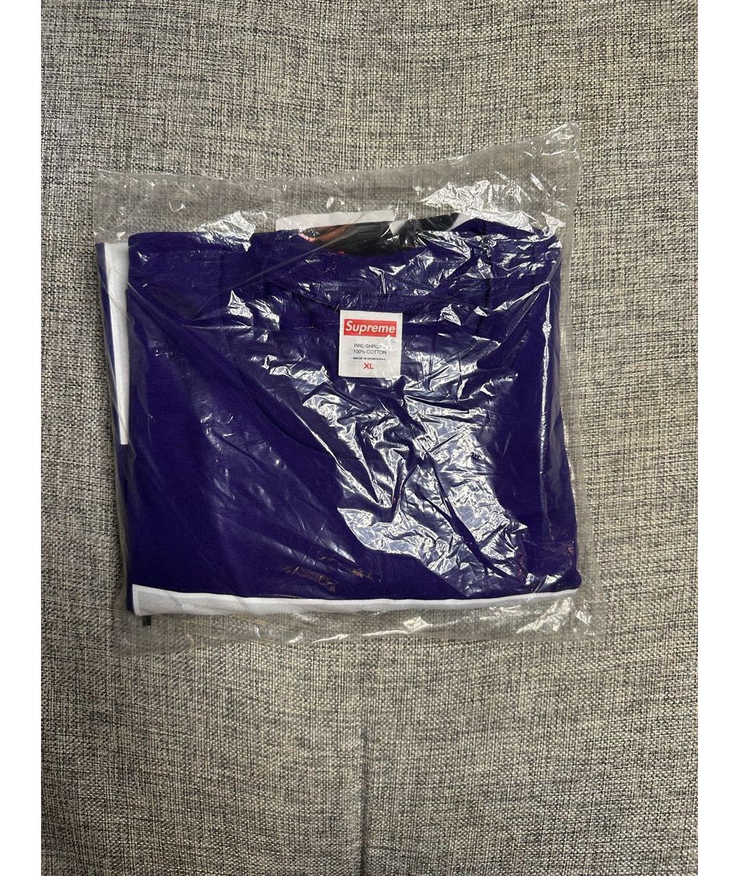 SUPREME Фиолетовая футболка, фото 4