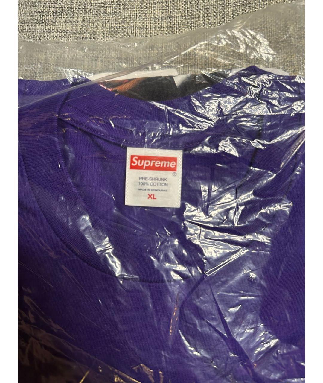 SUPREME Фиолетовая футболка, фото 5