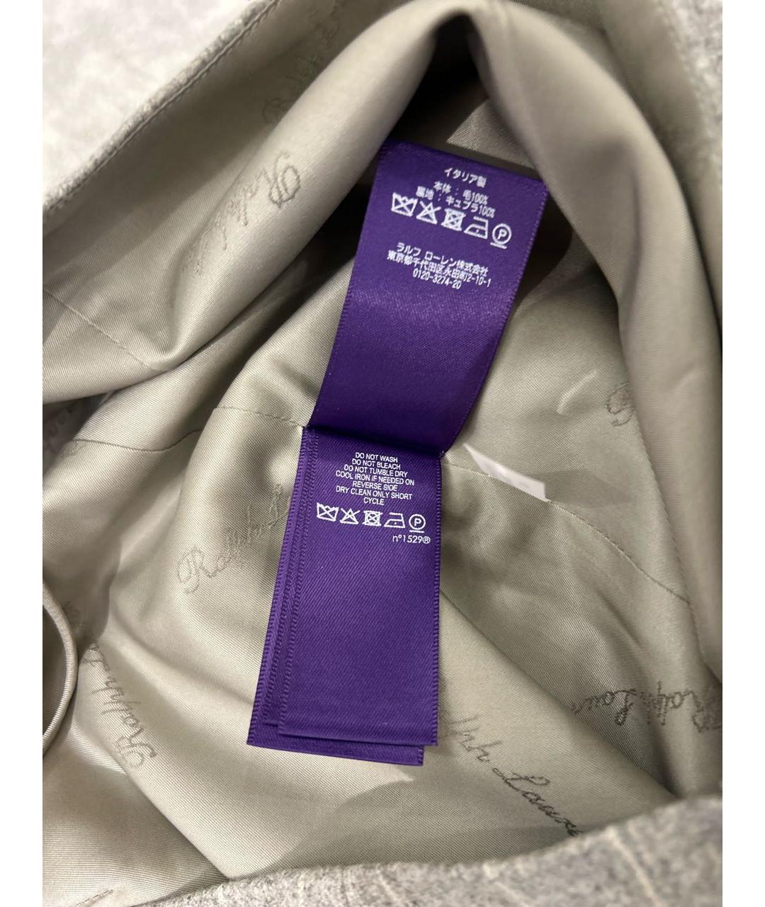 RALPH LAUREN PURPLE LABEL Серая шерстяная юбка миди, фото 7