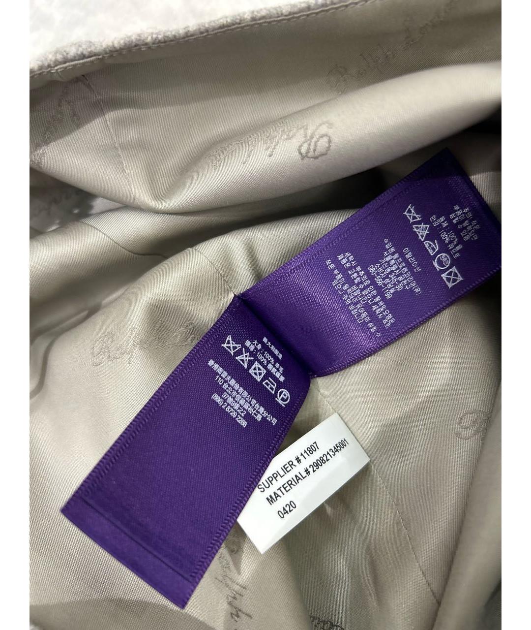 RALPH LAUREN PURPLE LABEL Серая шерстяная юбка миди, фото 8