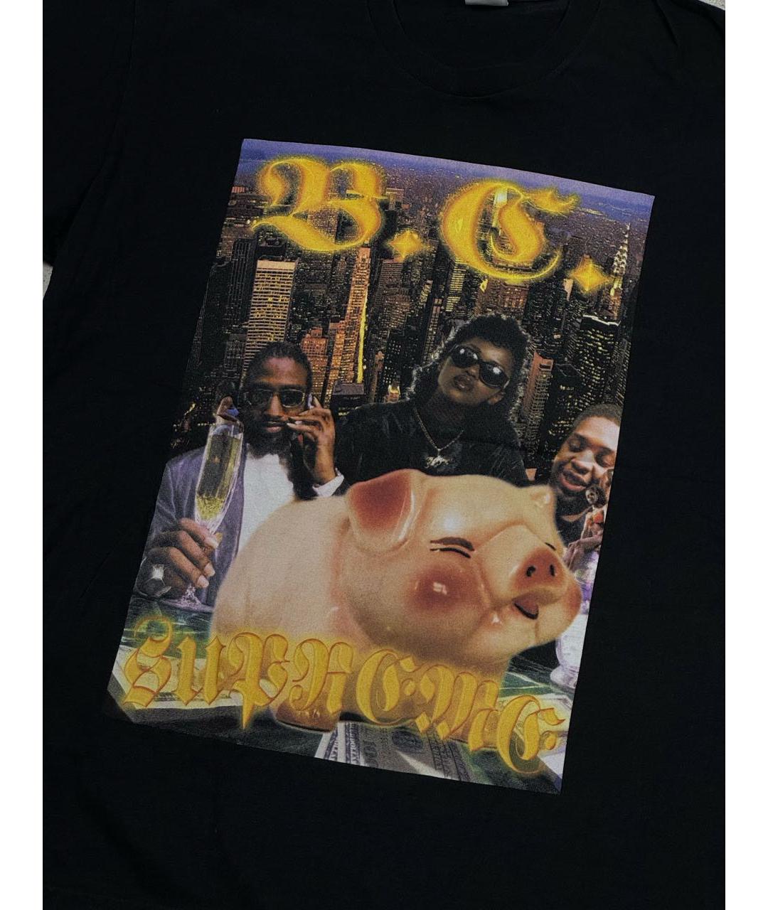 SUPREME Черная хлопковая футболка, фото 3