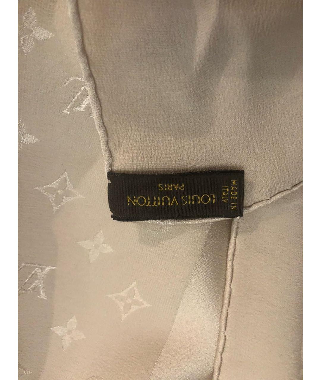 LOUIS VUITTON Золотой шелковый платок, фото 3