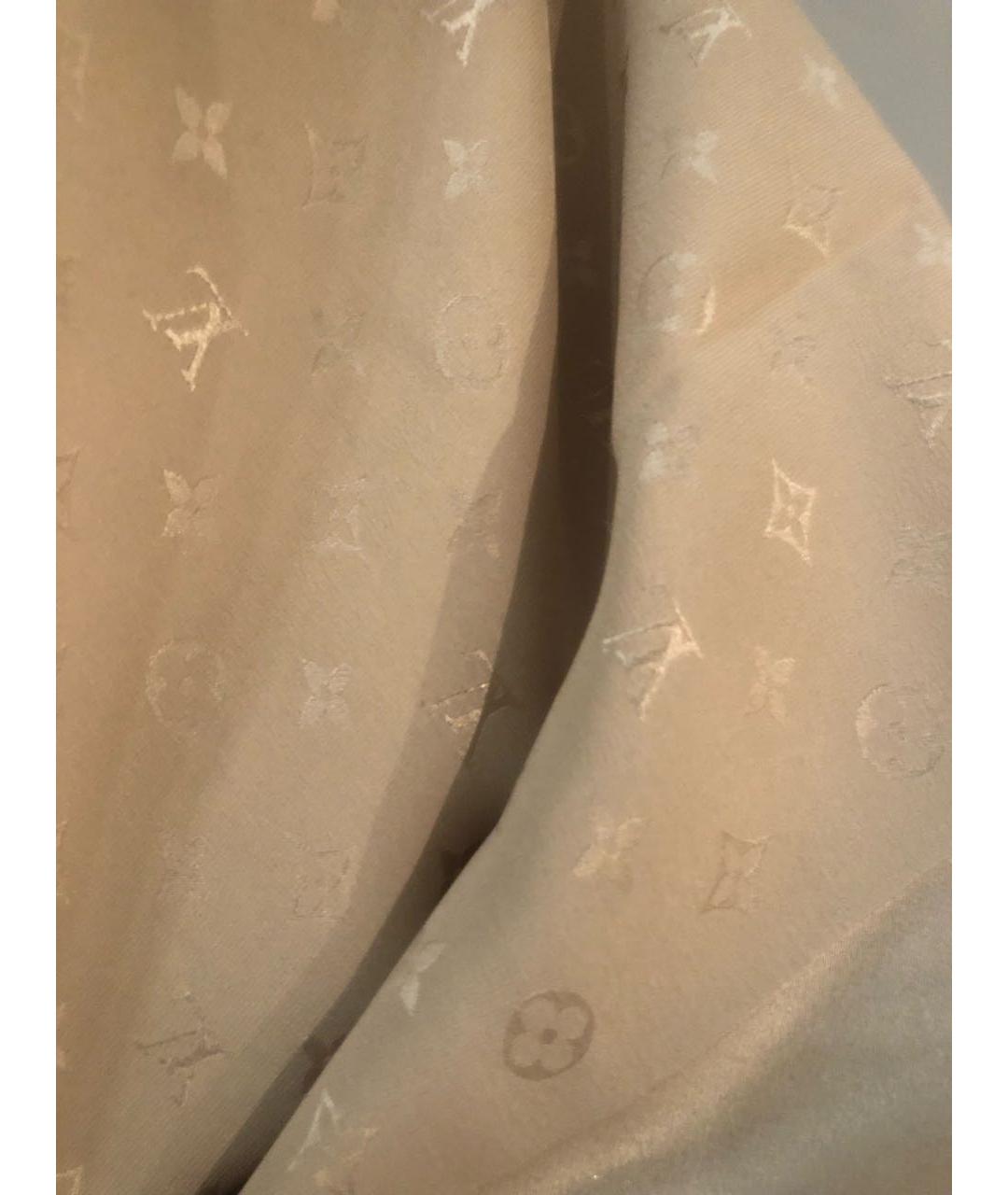 LOUIS VUITTON Золотой шелковый платок, фото 7