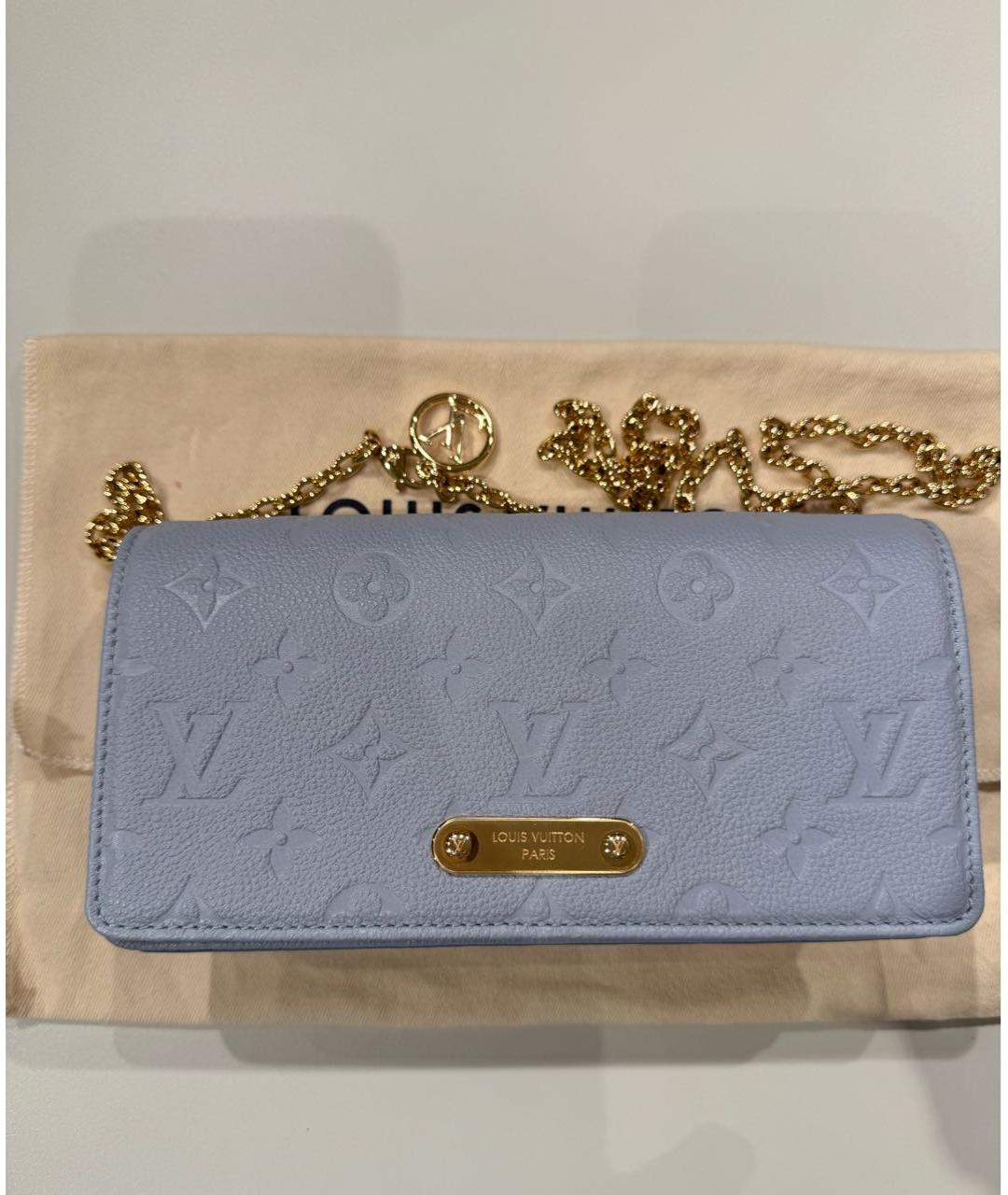 LOUIS VUITTON Голубая кожаная сумка через плечо, фото 6