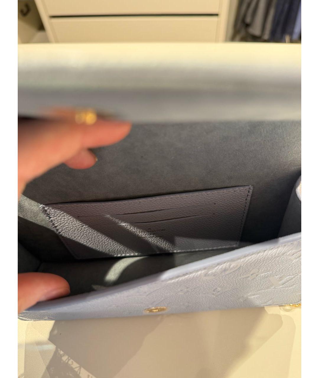 LOUIS VUITTON Голубая кожаная сумка через плечо, фото 4