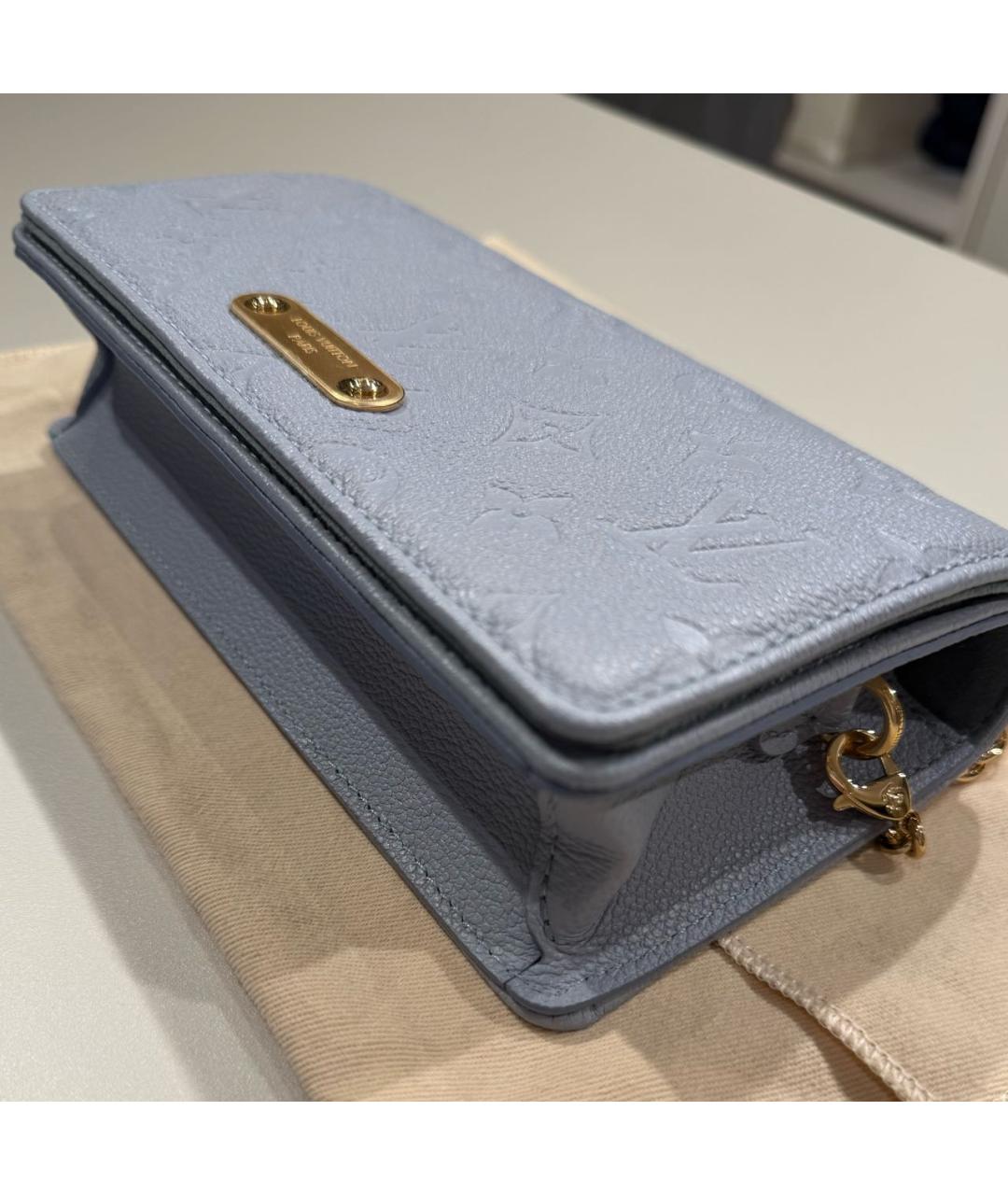 LOUIS VUITTON Голубая кожаная сумка через плечо, фото 3