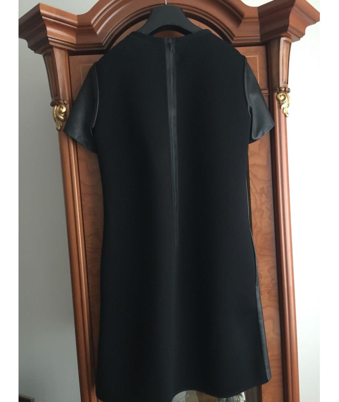 WEEKEND MAX MARA Черное кожаное повседневное платье, фото 2