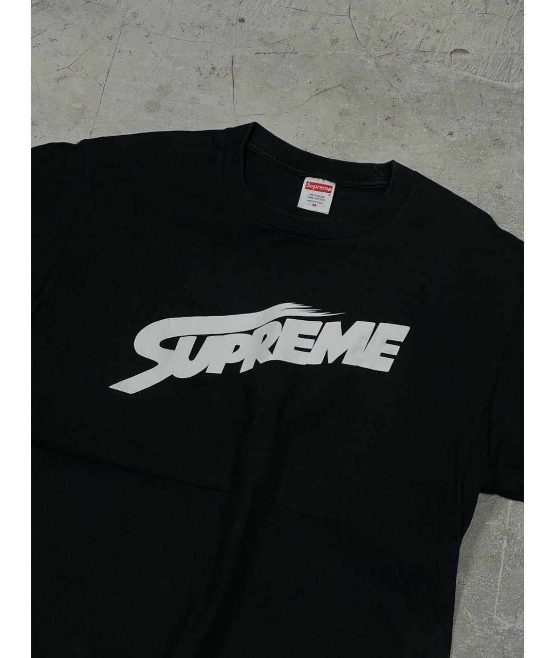 SUPREME Черная хлопковая футболка, фото 3