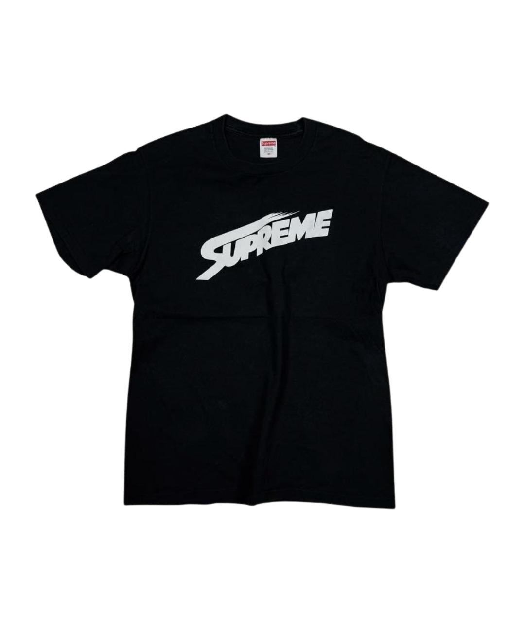 SUPREME Черная хлопковая футболка, фото 1