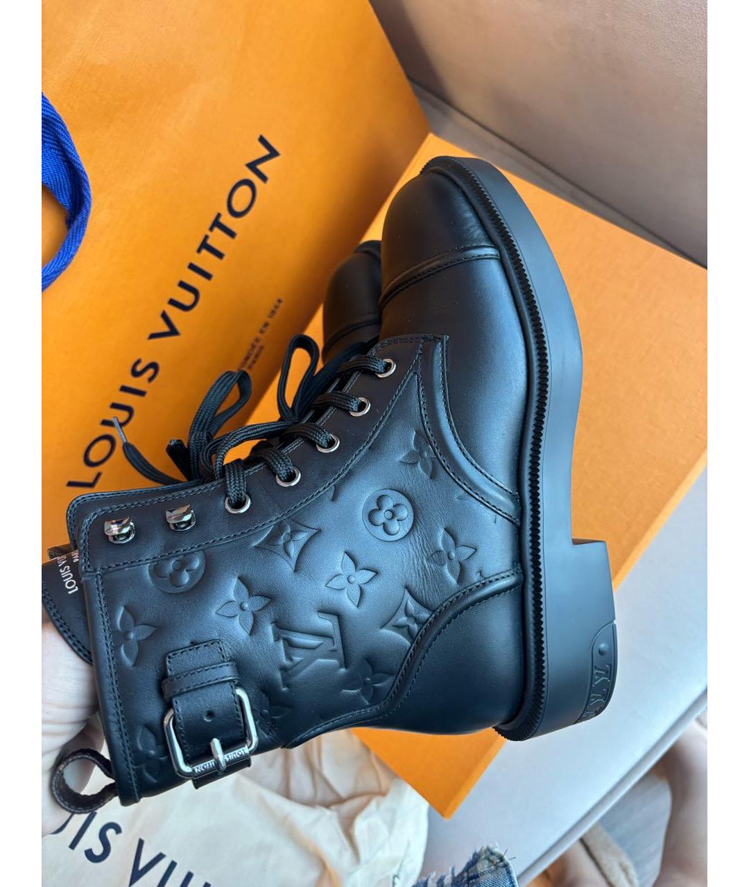 LOUIS VUITTON Черные кожаные ботинки, фото 9