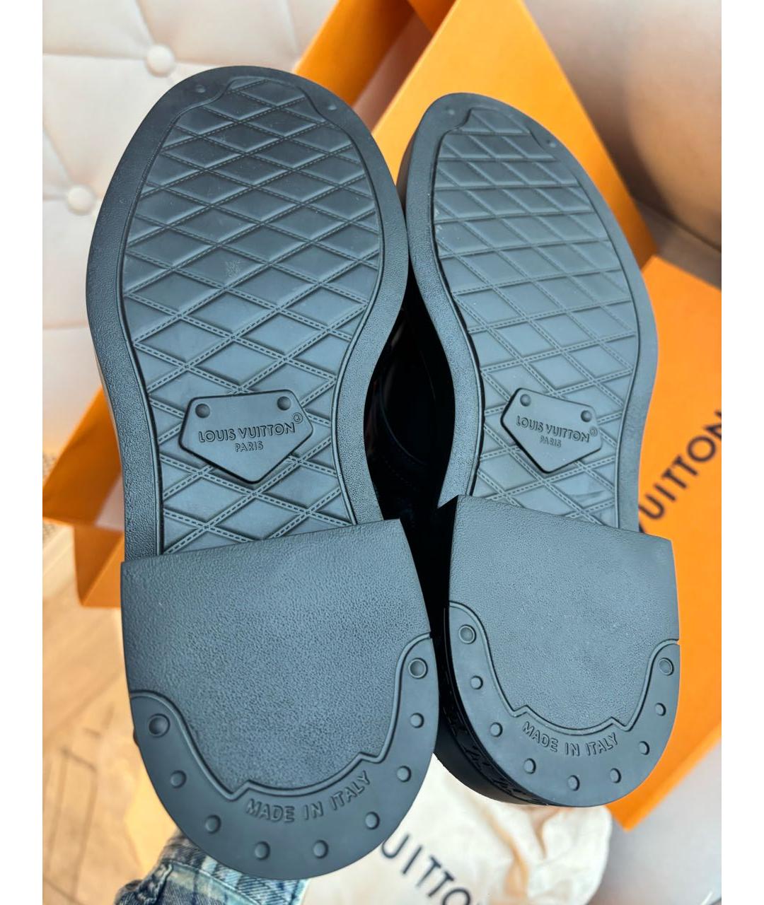 LOUIS VUITTON Черные кожаные ботинки, фото 3