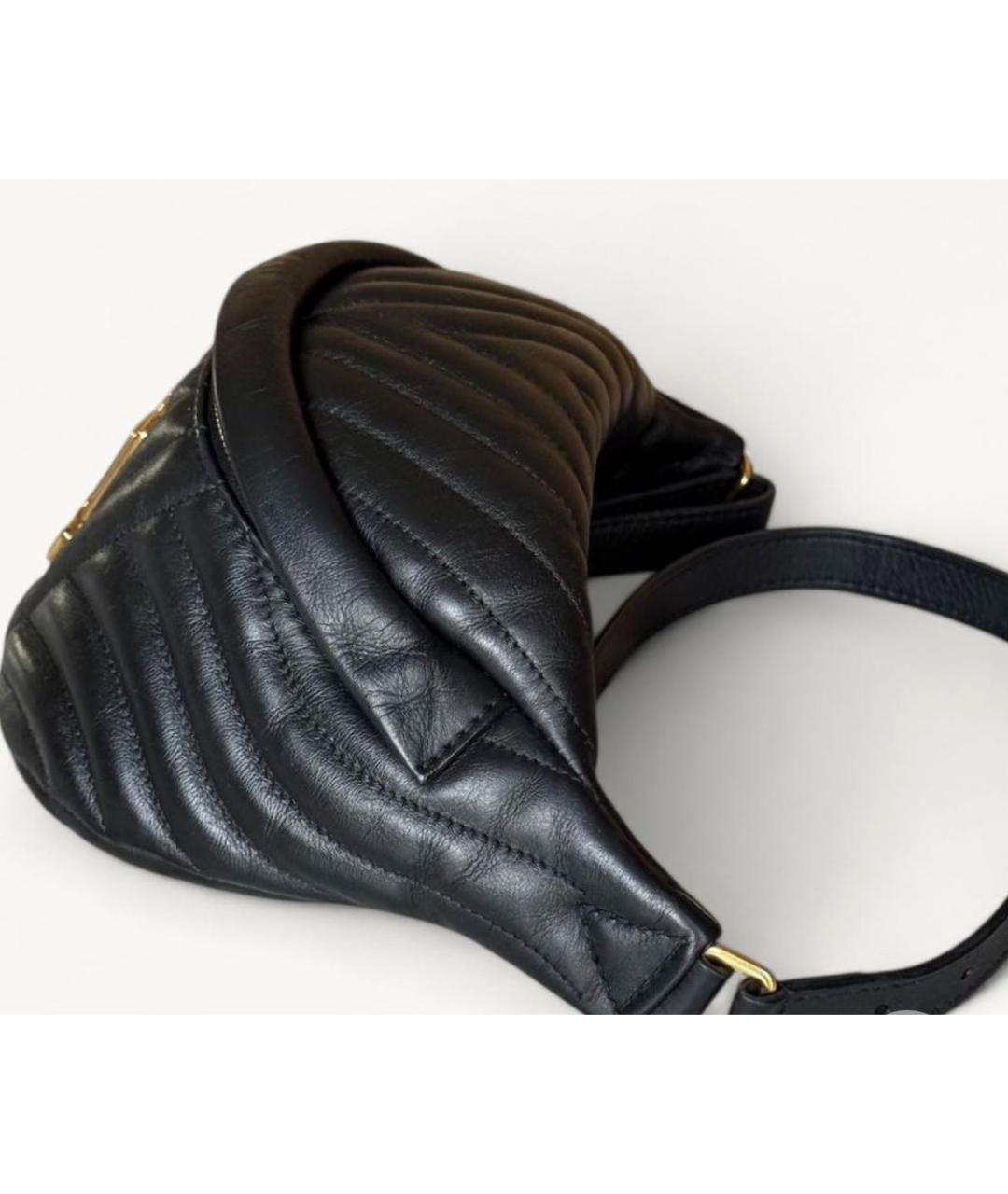 LOUIS VUITTON Черная кожаная поясная сумка, фото 4
