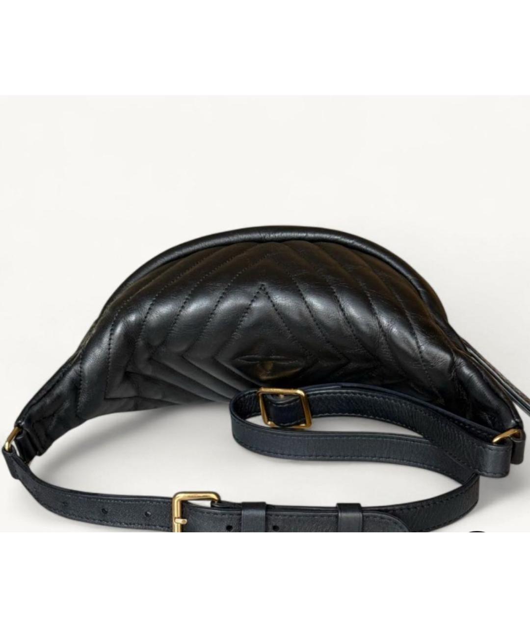 LOUIS VUITTON Черная кожаная поясная сумка, фото 3
