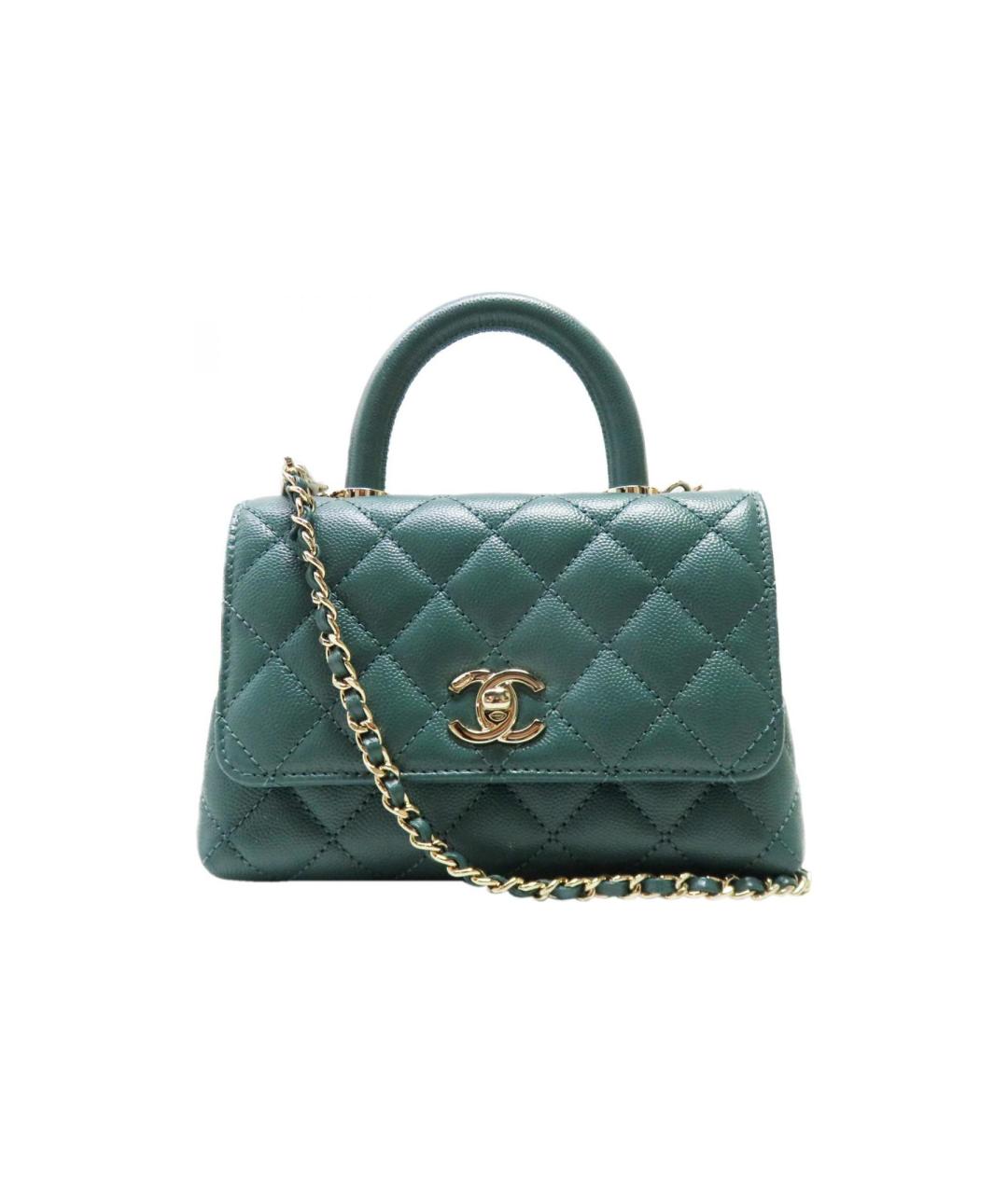 CHANEL Зеленая кожаная сумка через плечо, фото 3