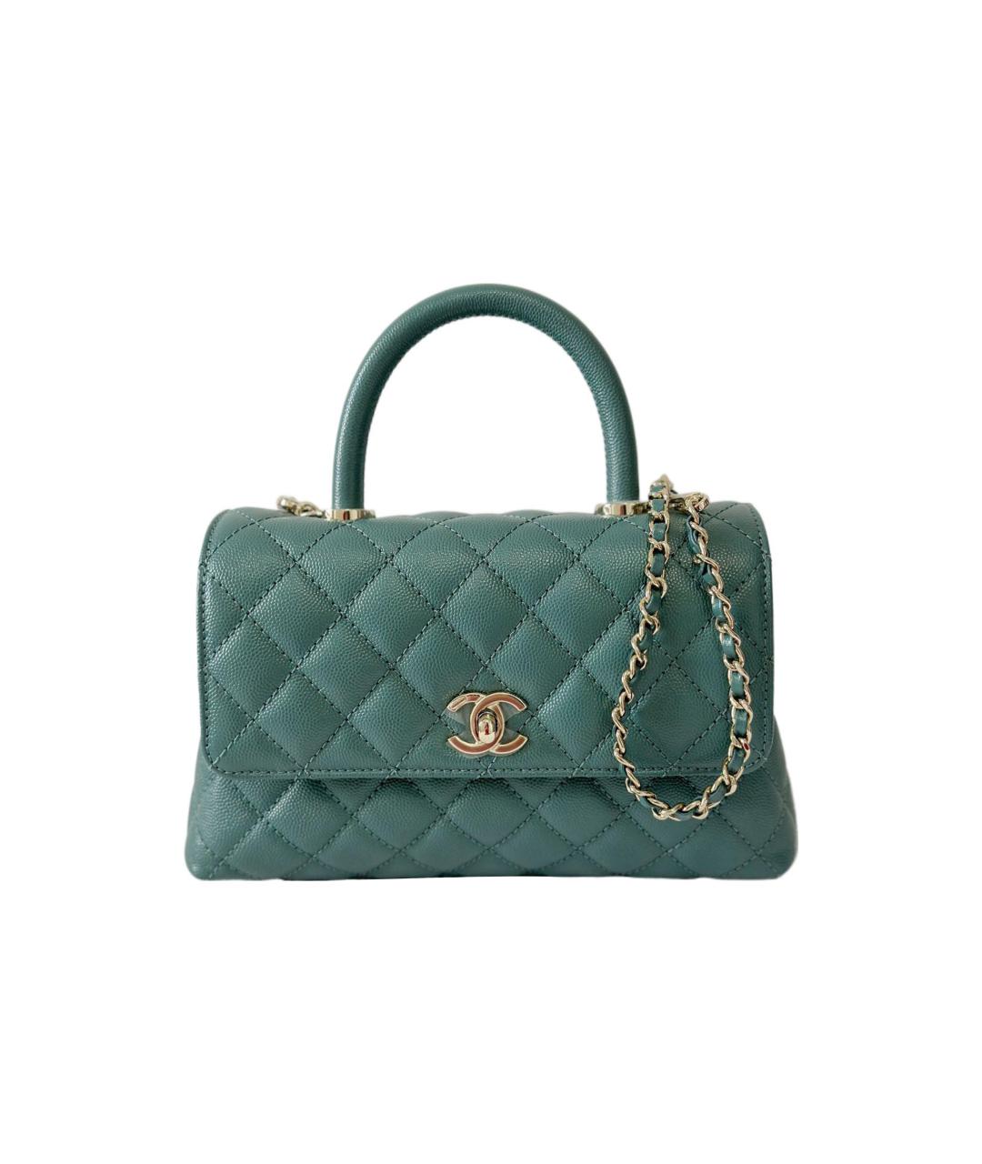 CHANEL Зеленая кожаная сумка через плечо, фото 2