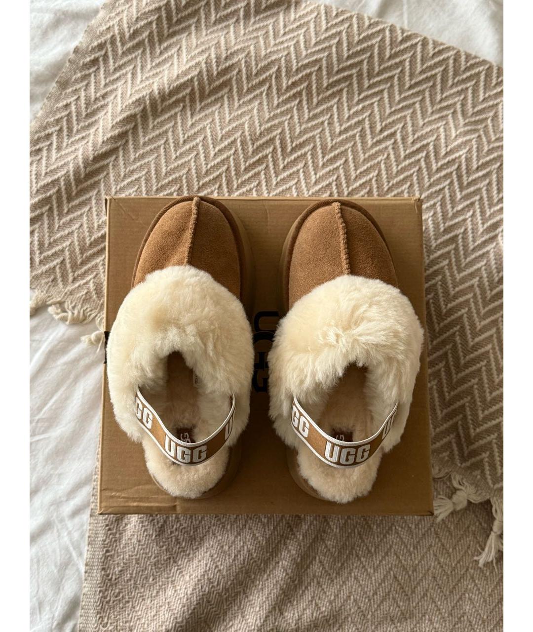 UGG AUSTRALIA Коричневые замшевые сабо, фото 4