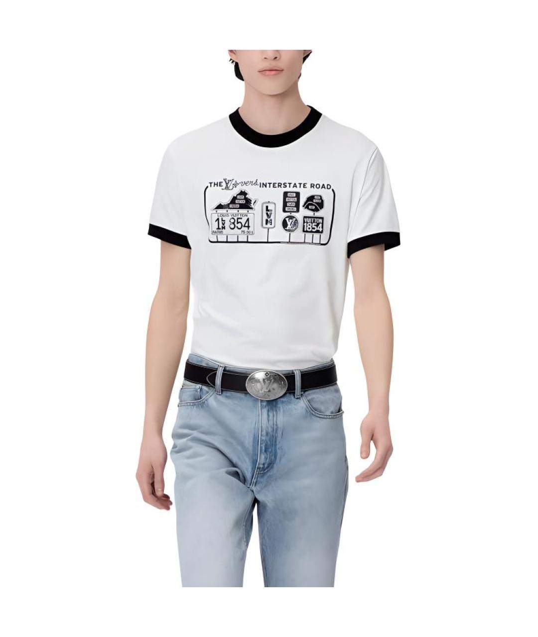 LOUIS VUITTON Белая хлопковая футболка, фото 2