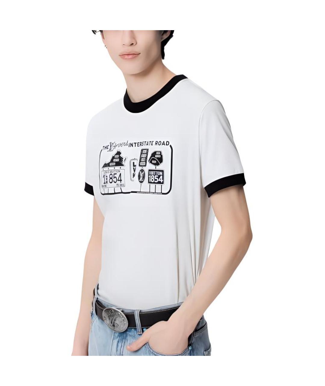 LOUIS VUITTON Белая хлопковая футболка, фото 3
