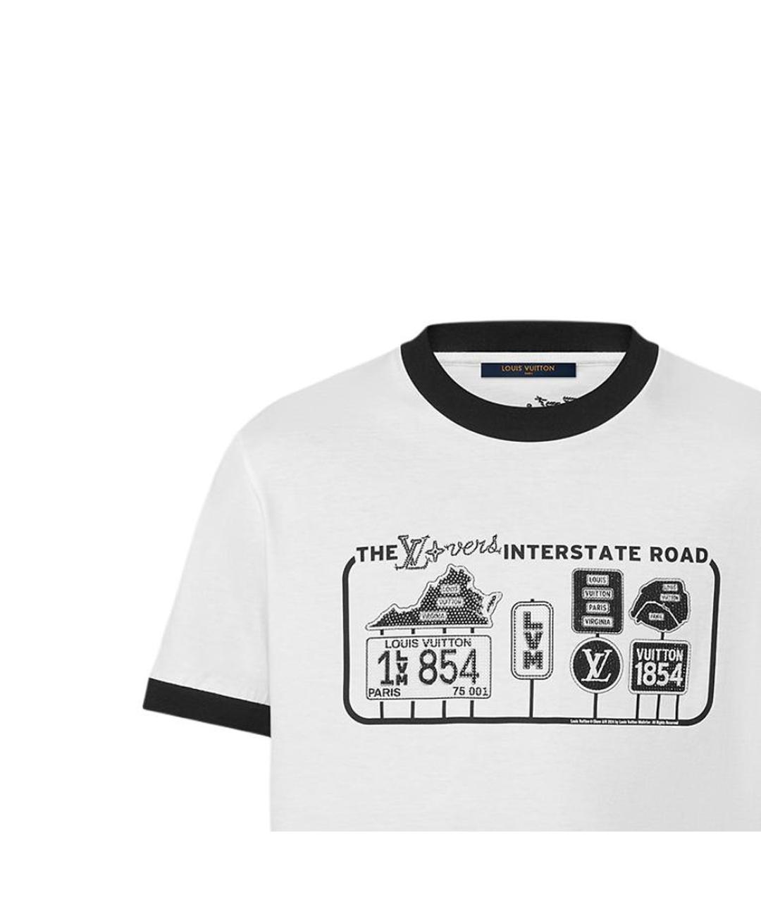 LOUIS VUITTON Белая хлопковая футболка, фото 6