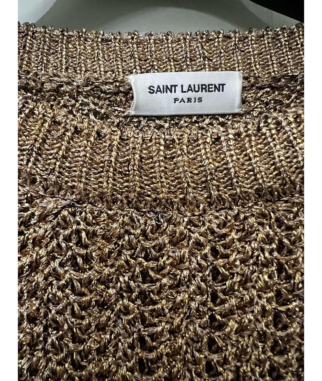 SAINT LAURENT Золотой вискозный джемпер / свитер, фото 2