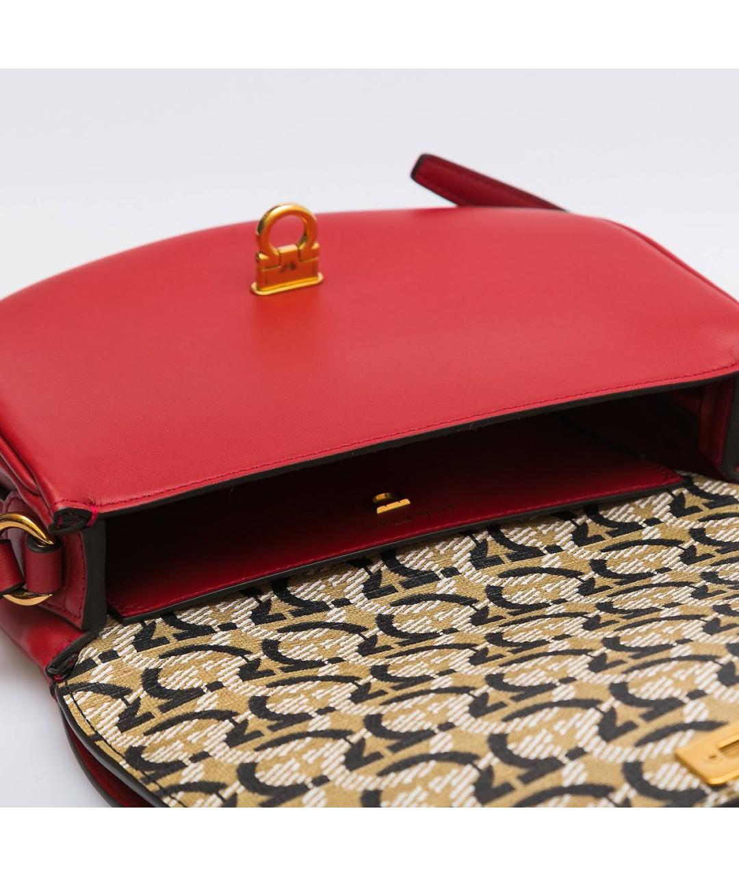 FERRAGAMO Красная кожаная сумка через плечо, фото 4