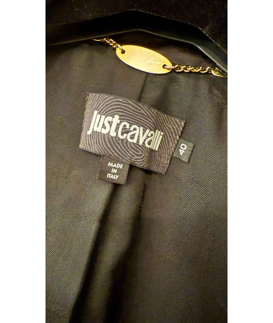 JUST CAVALLI Черное полиэстеровое пальто, фото 3