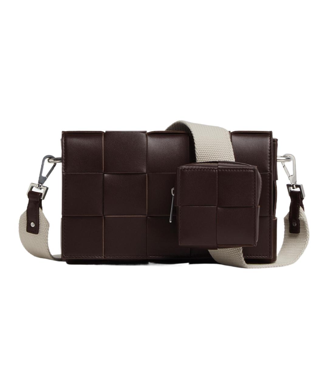 BOTTEGA VENETA Коричневая кожаная сумка на плечо, фото 1