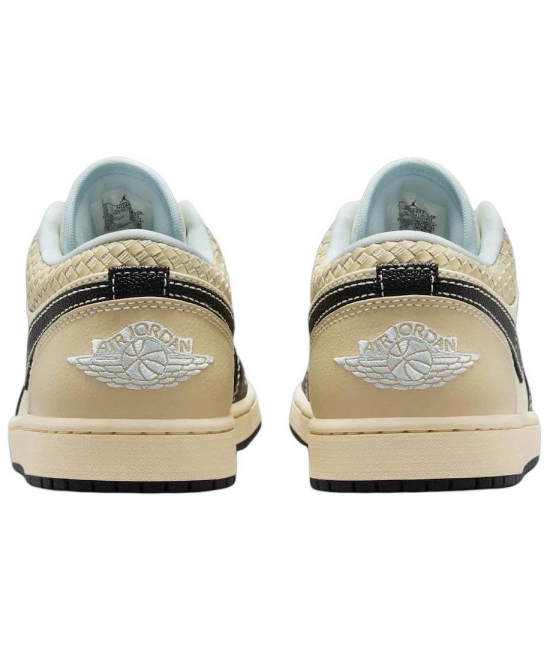 JORDAN Бежевые кожаные высокие кроссовки / кеды, фото 5