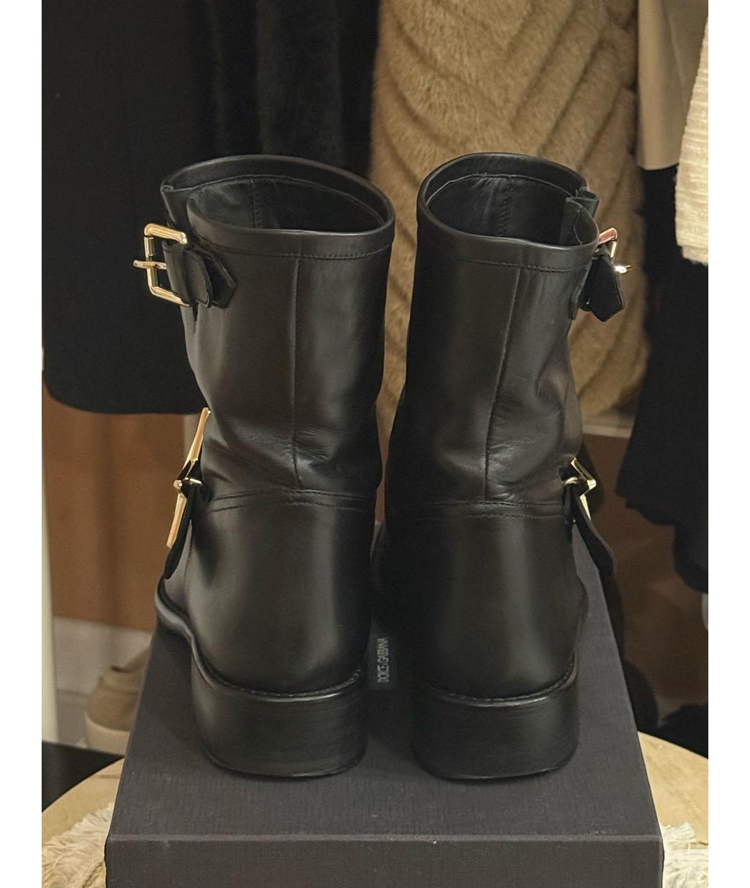 RED VALENTINO Черные кожаные полусапоги, фото 4