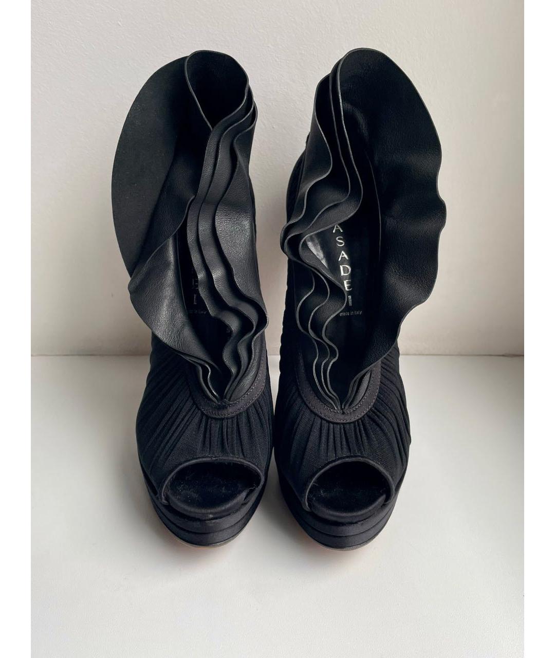 CASADEI Черные текстильные туфли, фото 4